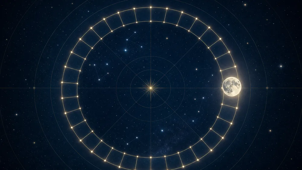 A moon path through 27 Nakshatra segments