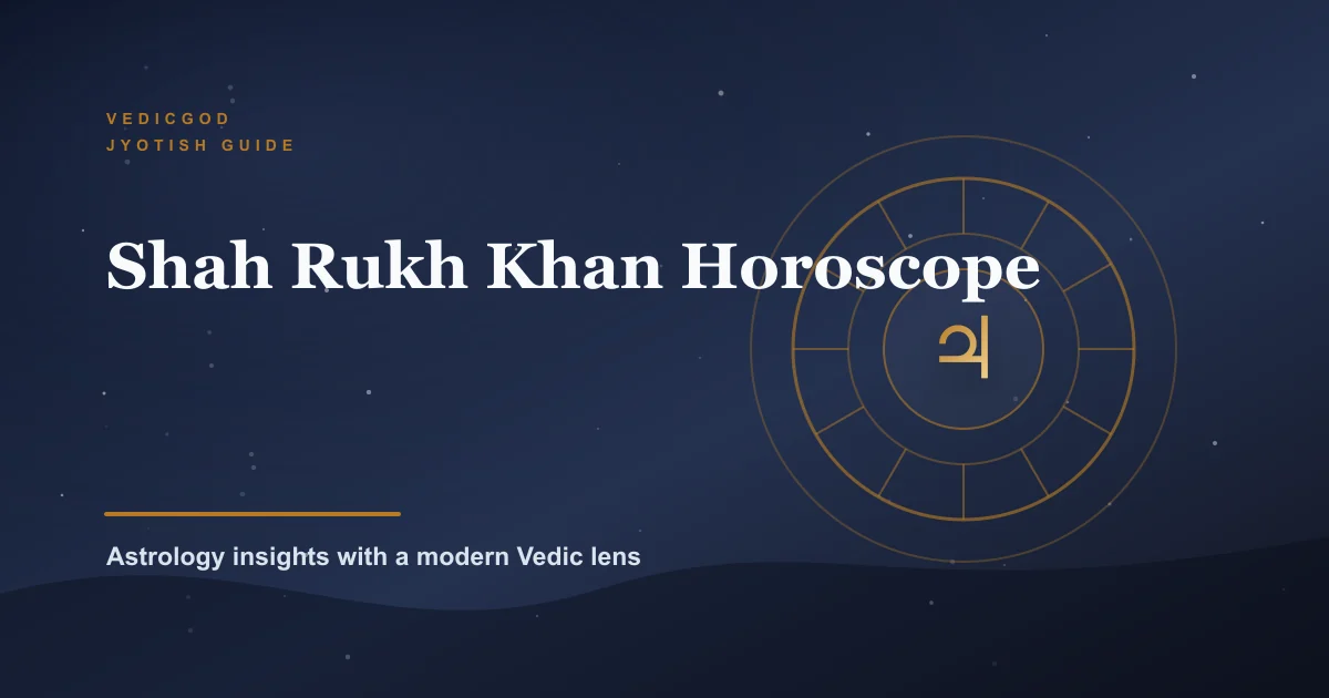 Shah Rukh Khan Career Chart: Vedic Lessons